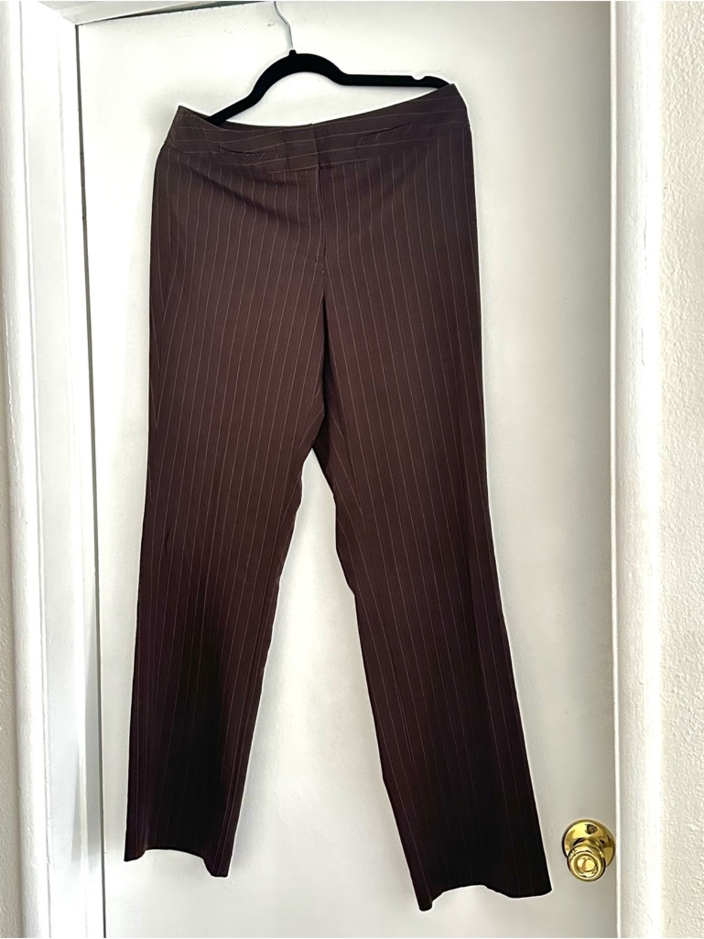 Brown Pinstripe Dress Pants